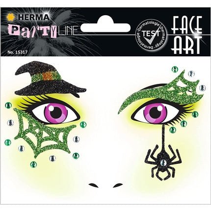 Herma 15317 Face Art Sticker - Witch, Dermatologically Tested, Removable Face - Maison des fragrances