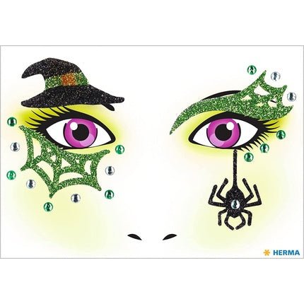 Herma 15317 Face Art Sticker - Witch, Dermatologically Tested, Removable Face - Maison des fragrances