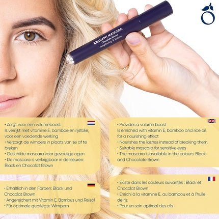 Herome Eye Care Brilliant Mascara Chocolate Brown for Shiny and Incredibly Voluminous Lashes - Maison des fragrances