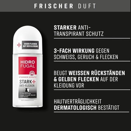 Hidrofugal Strong Anti-Stain Roll-On Deodorant 50ml Unisexe - Maison des fragrances