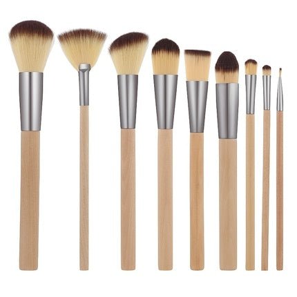 Hiskinset Mahogany Makeup Brush Set 9 Pieces - Maison des fragrances