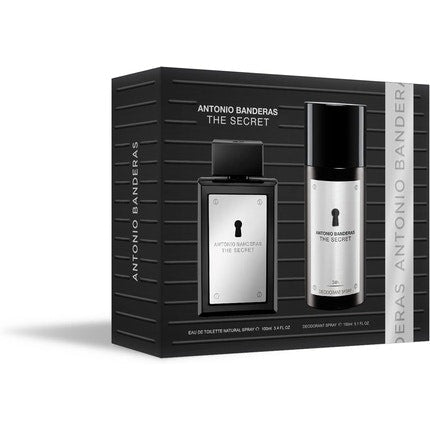 Banderas Parfum  The Secret Coffret Pour Homme Eau de toilette  100ml Deodorant 150ml Long Lasting Elegant Sexy Masculine Fragrance Fruity Leather Notes Ideal Day Wear Banderas