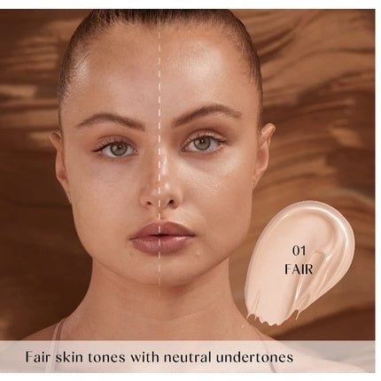 HUDA BEAUTY GloWish Multidew Vegan Skin Tint Foundation 01 Fair 1.35 Fl Oz - Maison des fragrances