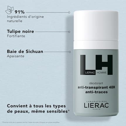 Lierac Antiperspirant Deodorant 48h Déodorant (Déo) Homme 50ml