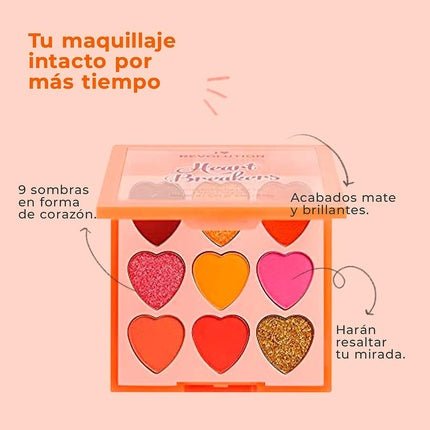 I Heart Revolution Heartbreakers Eyeshadow Palette 9 Fiery - Maison des fragrances