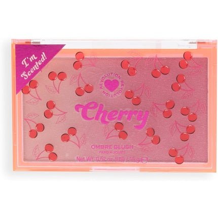 I Heart Revolution Makeup Blush Pressed Powder Blusher Highly Pigmented Vegan and Cruelty - Free Cherry Ombre 15g - Maison des fragrances