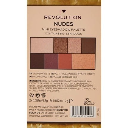 I Heart Revolution Mini Chocolate Palette Nudes - Maison des fragrances