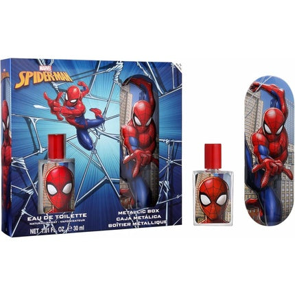 Marvel Spiderman Gift Set for Kids Eau de Toilette Metallic Box Vegan and FSC Approved 30ml Air Val