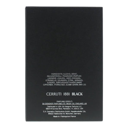 Cerruti 1881 Black Pour Homme 100ml Eau de Toilette Spray