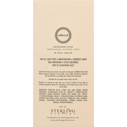 Armaf Club De Nuit Deodorant Stick Déodorant (Déo) Femme 75g