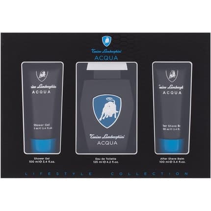 Tonino Lamborghini Acqua 3 Piece Gift Set: 125ml eau de toilette, 100ml gel shower, aftershave balml 100ml