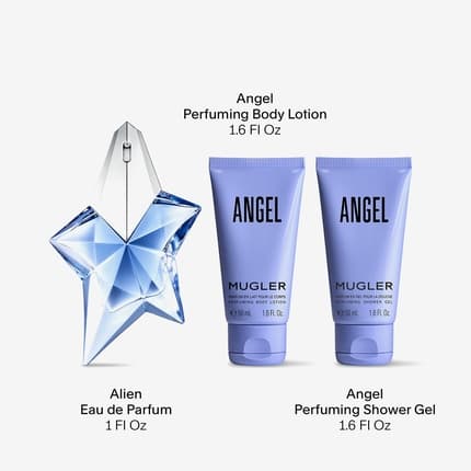 Mugler Angel 's Perfume Gift Set Ambery & Woody with Bergamot Praline and Patchouli Long Lasting Fragrance Coffret (Coffret) Femme