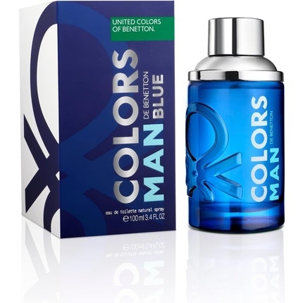 Benetton Blue from United Colors Eau de Toilette Pour Homme Long Lasting Fresh Young and Casual Fragrance Citrus Fruity and Marine Notes Ideal for Day Wear 100ml Benetton