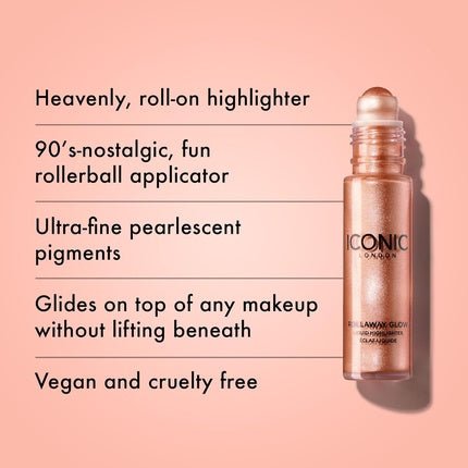 Iconic London Rollaway Glow Highlighter Makeup Rose Potion 8ml - Maison des fragrances