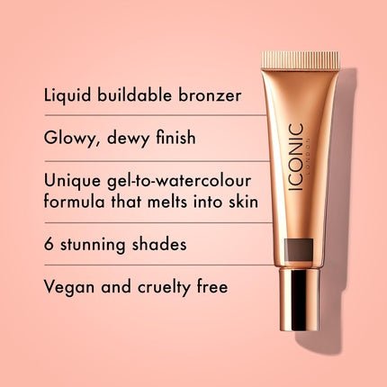 Iconic London Sheer Bronze Lightweight Liquid Buildable Bronzer - Cruelty Free - Maison des fragrances