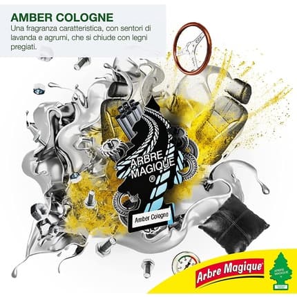 Arbre Magique Mono Car Amber Woody and Enveloping Scent Lasts up to 7 Weeks Made in Italy Eau de Cologne Unisexe