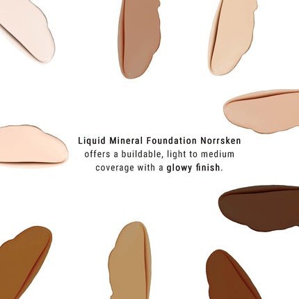 IDUN Minerals Liquid Norrsken Foundation Silky Smooth Coverage Luminous Dewy Finish for Dry and Dull Skin Water Resistant and Vegan Makeup 206 Freja Warm Light 1.01 oz - Maison des fragrances