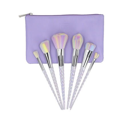 ilu Basic Set 6 Makeup Brushes with Unicorn Pastel Bag - Maison des fragrances