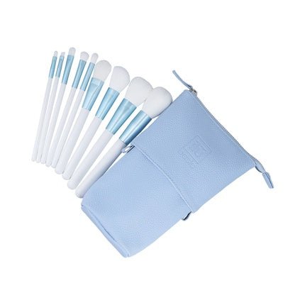 ilu Basic Set 9 Makeup Brushes with Bag Blue - Maison des fragrances