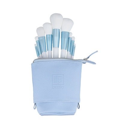 ilu Basic Set 9 Makeup Brushes with Bag Blue - Maison des fragrances