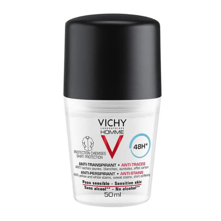 Vichy Homme 48H Antiperspirant Deodorant Anti-Mark Roll-On 50ml Vichy