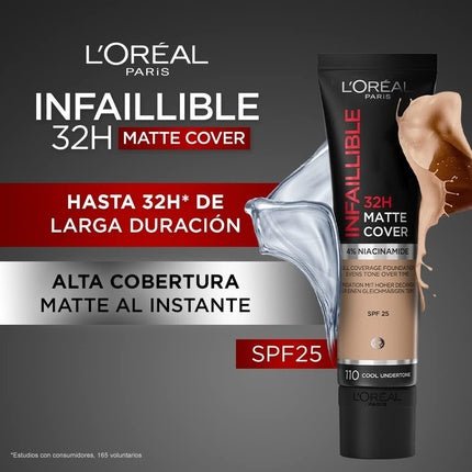 Infallible 24H Matte Cover Foundation 110 Rose Vanilla - Maison des fragrances