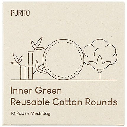 Inner Green Reusable Cotton Rounds 10 pieces - Maison des fragrances
