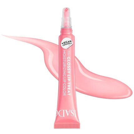 IsaDora Glossy Lip Treat Lip Gloss for Full Lips Collagen Boost Unique Non - Sticky Shine Vegan with Shea Butter Pink Punch - Maison des fragrances
