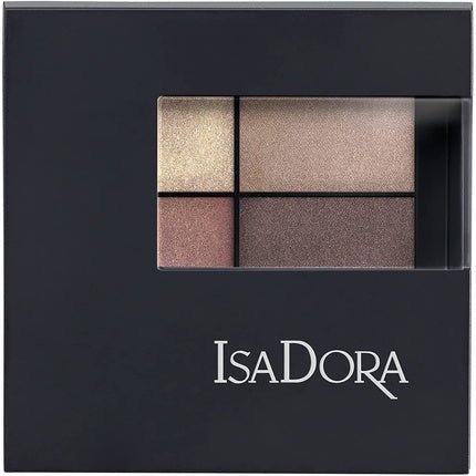 IsaDora Nude Shimmer Eyeshadow Palette Quartet with Mirror 09 Pearls Allure Boho Browns - Maison des fragrances