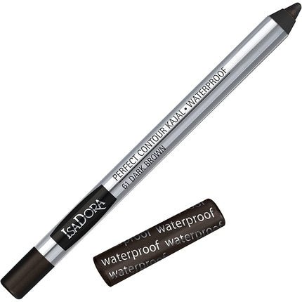 IsaDora Perfect Contour Kajal Waterproof Brown Eyeliner Pencil 61 Dark Brown - Maison des fragrances