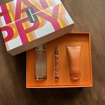 Clinique Happy Parfum  Full Size Avec Free 75ml Body Cream and Travel Spray Summer Clinique