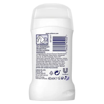 Rexona Motionsense Cotton Dry Anti-Transpirant Deodrant Stick 40ml