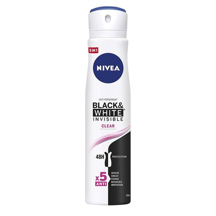 Nivea Antiperspirant Black & White Invisible Clear Spray 250ml Nivea