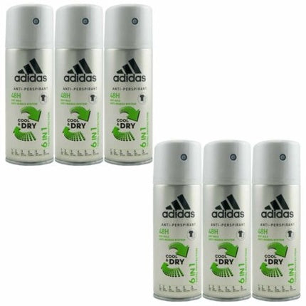 Adidas 6in1 Total Protection Cool & Dry Deodorant Spray for Men 150ml adidas