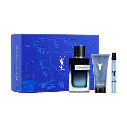 YSL Y Eau de Parfum for Men 100ml + 10ml + Shower Gel Gift Set Yves Saint Laurent