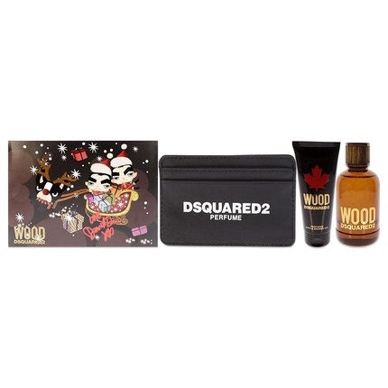 Dsquared2 Wood Eau de Toilette 100ml, Shower Gel 100ml & Card Case Dsquared2