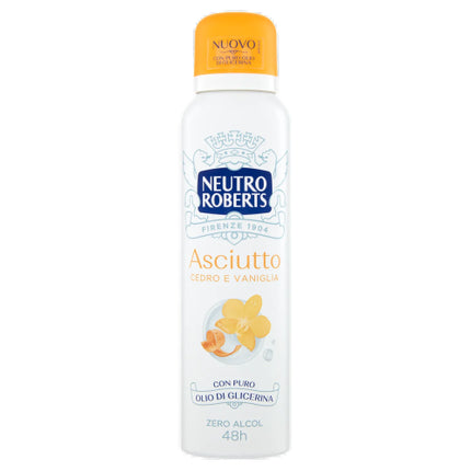 Neutro Roberts Deodorant Spray Dry Cedar & Vanilla 150ml Neutro Roberts