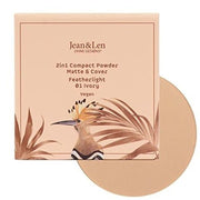 Jean & Len 2in1 Compact Powder Matte & Cover 01 Ivory Mattifying Powder Light Coverage Paraben & Silicone Free Vegan 10g - Maison des fragrances