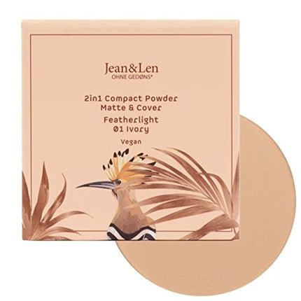 Jean & Len 2in1 Compact Powder Matte & Cover 01 Ivory Mattifying Powder Light Coverage Paraben & Silicone Free Vegan 10g - Maison des fragrances
