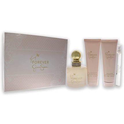 Jessica Simpson Fancy Forever Women 4 Piece Gift Set - 3.4oz EDP Spray, 3oz Body Lotion, 3oz Shower Gel - Maison des fragrances