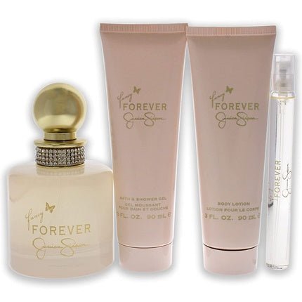 Jessica Simpson Fancy Forever Women 4 Piece Gift Set - 3.4oz EDP Spray, 3oz Body Lotion, 3oz Shower Gel - Maison des fragrances