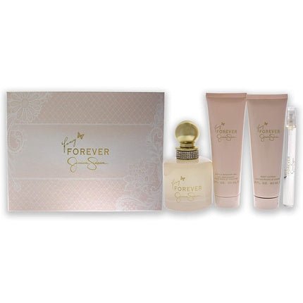 Jessica Simpson Fancy Forever Women 4 Piece Gift Set - 3.4oz EDP Spray, 3oz Body Lotion, 3oz Shower Gel - Maison des fragrances