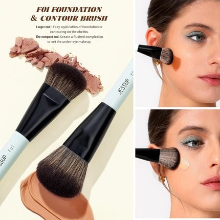 Jessup Face Makeup Brushes with Makeup Sponge - Maison des fragrances