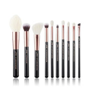 Jessup Makeup Brush Set 10 Piece Professional Makeup Tool Kit Foundation Powder Definer Shader Liner Black/Rose Gold T163 B - Black / Rose Gold - Maison des fragrances
