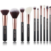 Jessup Makeup Brushes Set 10pcs Black Rose Gold Natural Brushes Kit for Powder Foundation Blush Eyeshadow Blending Concealer Eyeliner T156 Rose Gold Pearl Black - Maison des fragrances