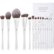 Jessup Makeup Brushes Set 14pcs Premium Synthetic Foundation Concealer Blush Contour Powder Eye Shadow Blending Brush Pearl White T343 B - T343 - Maison des fragrances