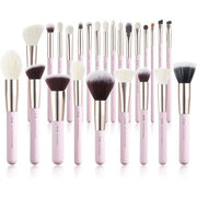 Jessup Makeup Brushes Set Professional 25PCS Pink Premium Natural Powder Foundation Eyeshadow Blending Concealer Blush Highlight Labeled Brushes T290 - Maison des fragrances