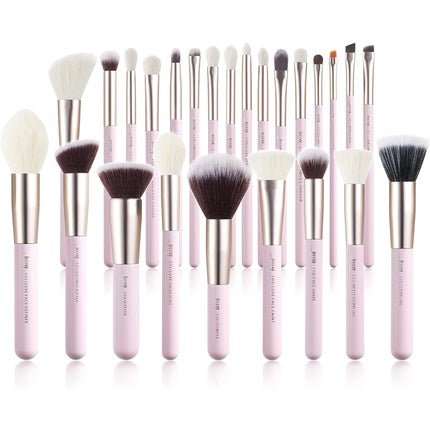 Jessup Makeup Brushes Set Professional 25PCS Pink Premium Natural Powder Foundation Eyeshadow Blending Concealer Blush Highlight Labeled Brushes T290 - Maison des fragrances