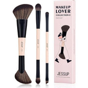 Jessup Makeup Lover Collection 6 - In - 3 Duo - End Travel Brush Collection Set Of 3 Makeup Brushes 1507 - Maison des fragrances
