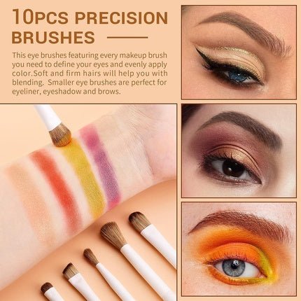 Jessup Precision Makeup Brushes 10Pcs Eye Makeup Brush Set Premium Synthetic Eyeshadow Concealer Eyeliner Eyebrow Blending Highlight Brush Light Grey T330 - Maison des fragrances